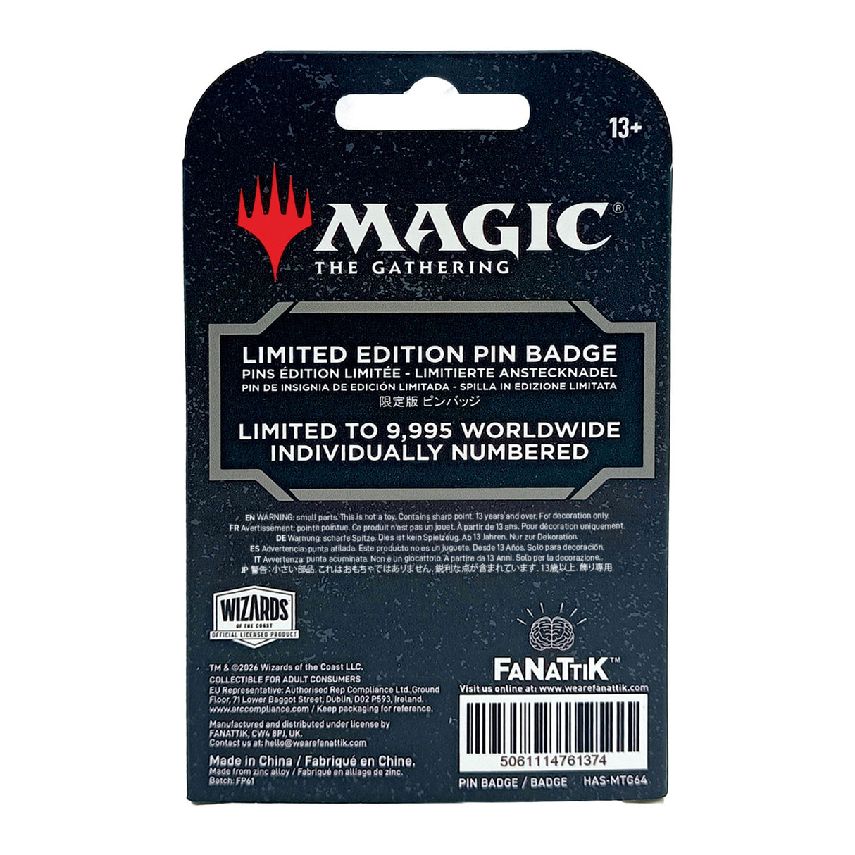 【予約商品】Magic: The Gathering 限定版 プレインズウォーカーピンバッジ(シリアルナンバー入り)