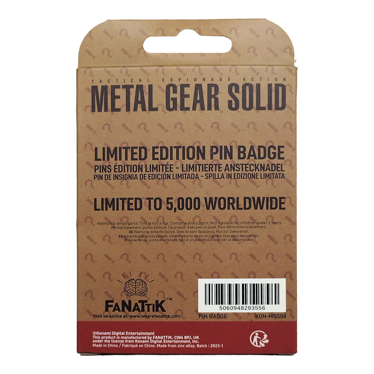 METAL GEAR SOLID フォックスハウンドピンバッジ(シリアルナンバー入り)
