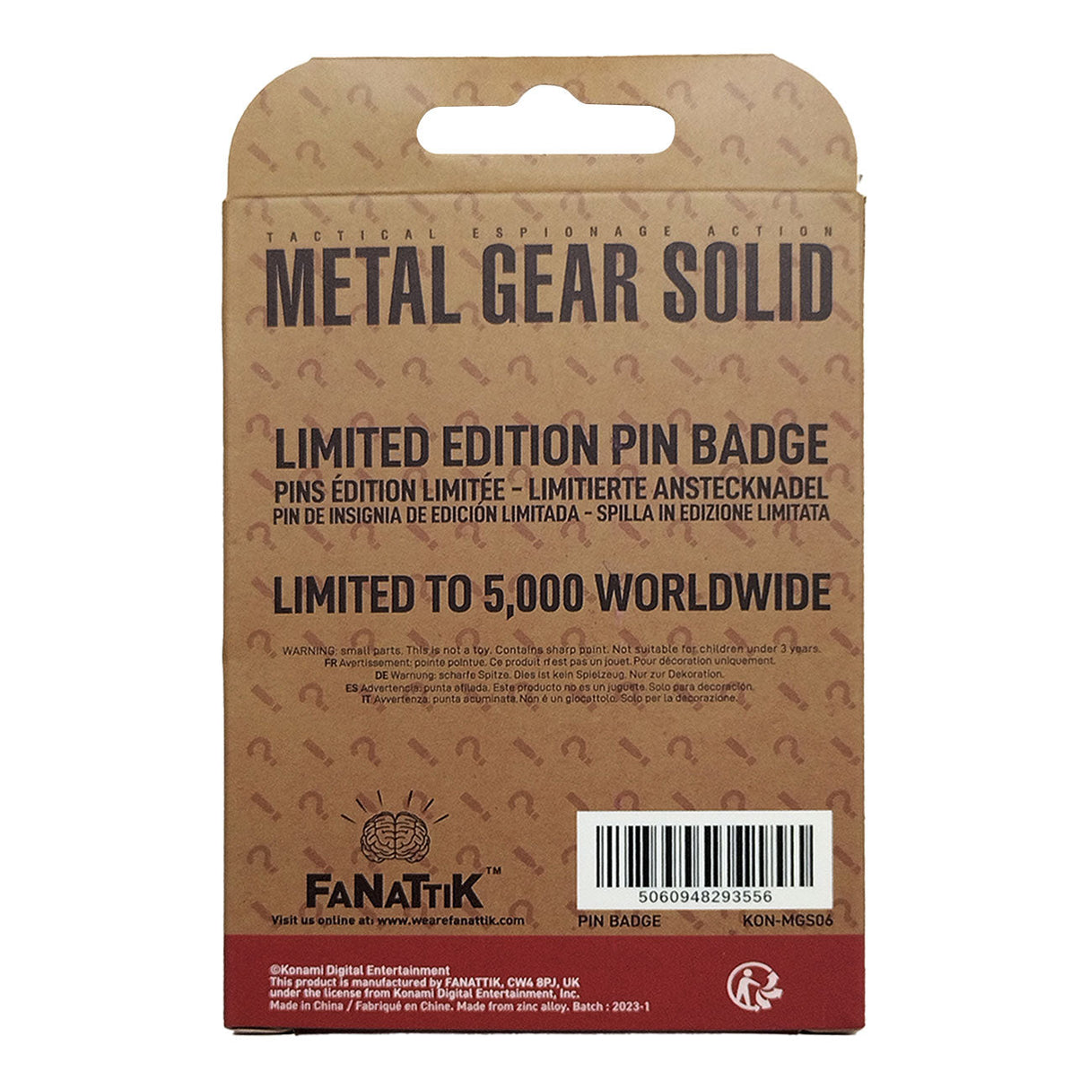 METAL GEAR SOLID フォックスハウンドピンバッジ(シリアルナンバー入り)