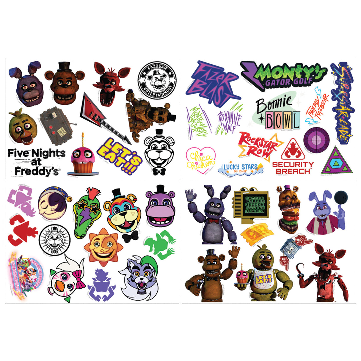 Five Nights at Freddy's デカールステッカー(4枚入り)
