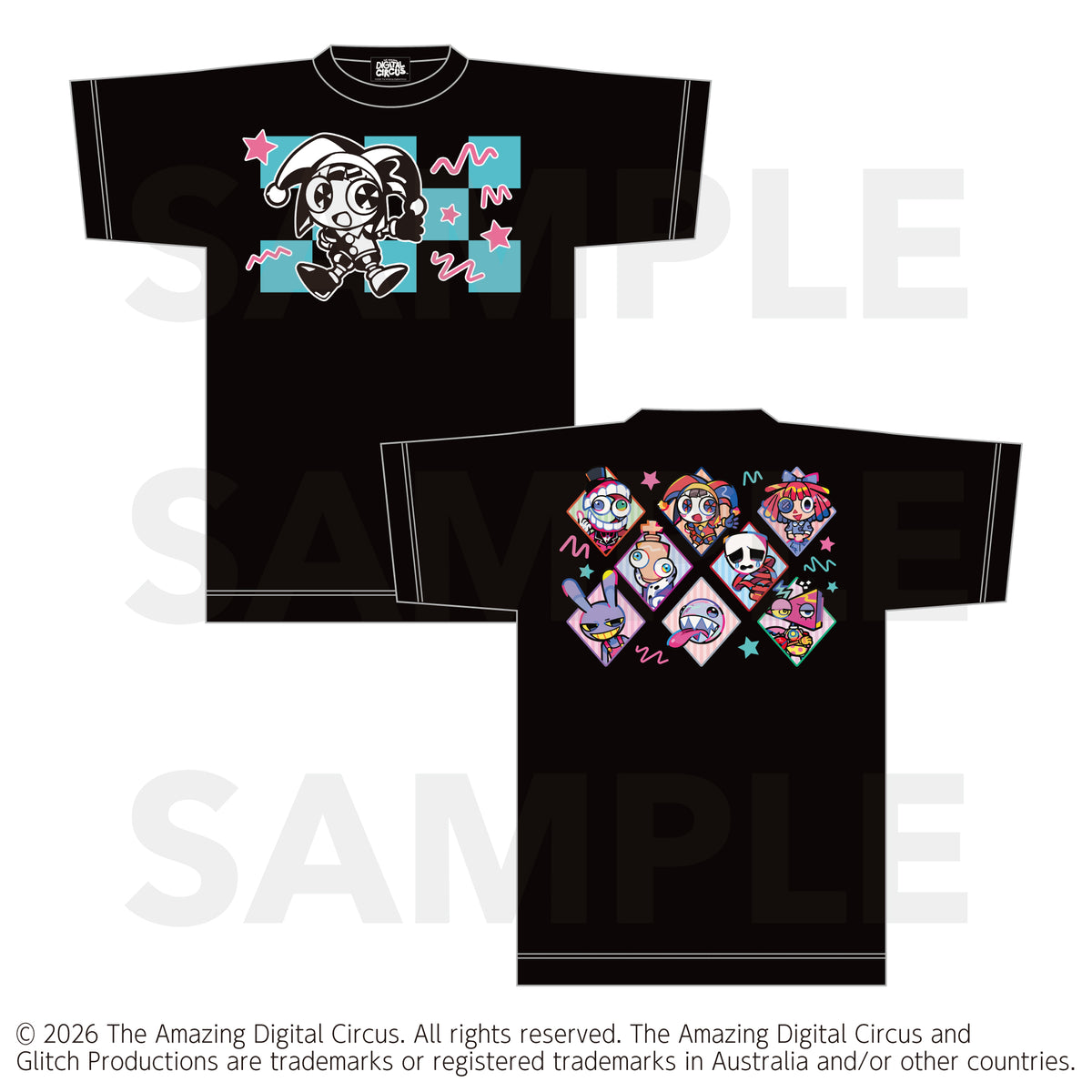 アメイジングデジタルサーカス × 寺田てら ビッグシルエットTシャツ(White/Black)