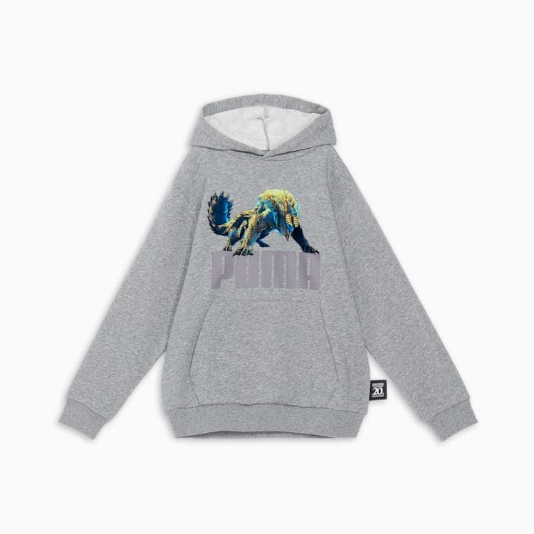 キッズ PUMA x モンスターハンター J フーディー Medium Gray Heather