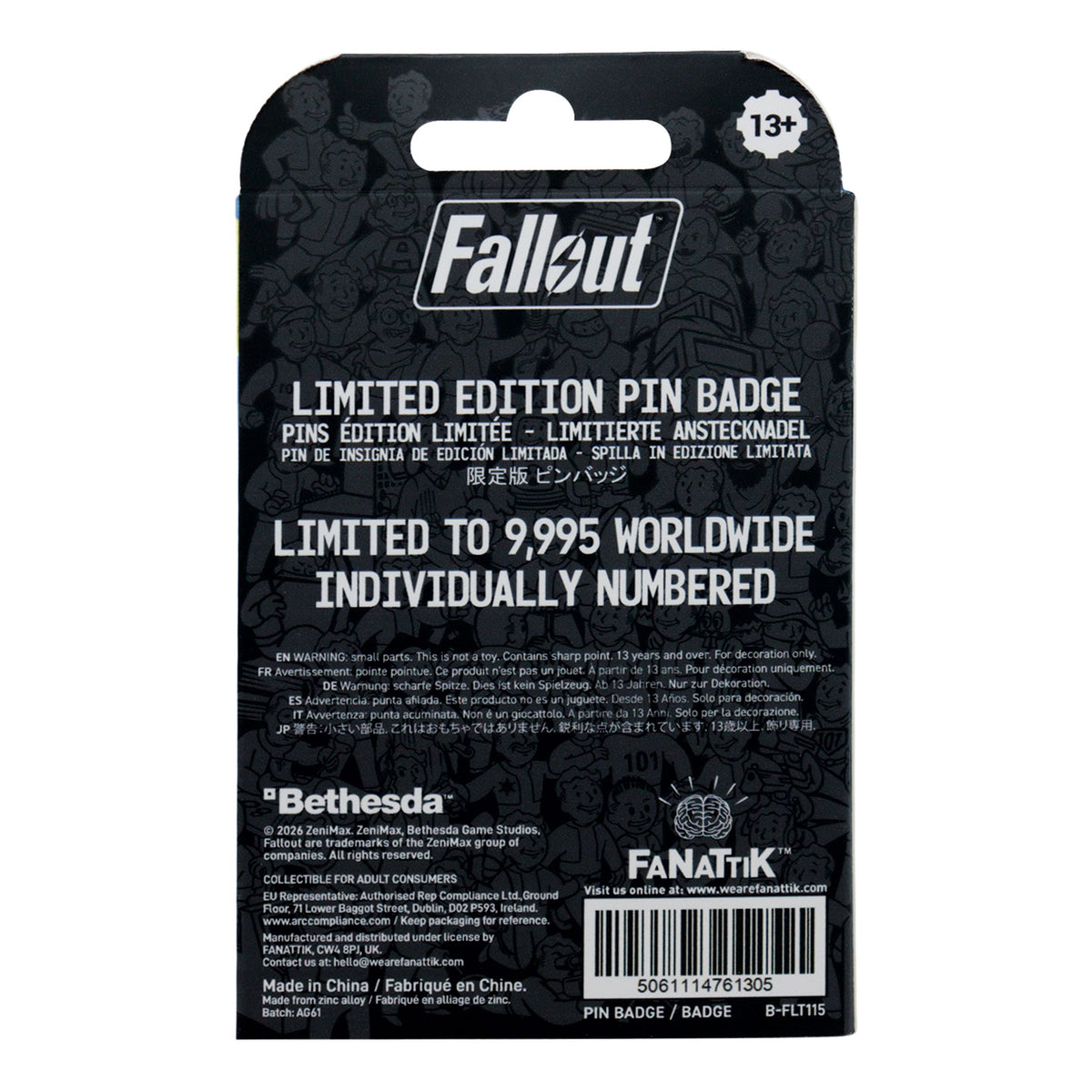 【予約商品】Fallout Vault 111 ヒンジ式扉ピンバッジ（シリアルナンバー入り）