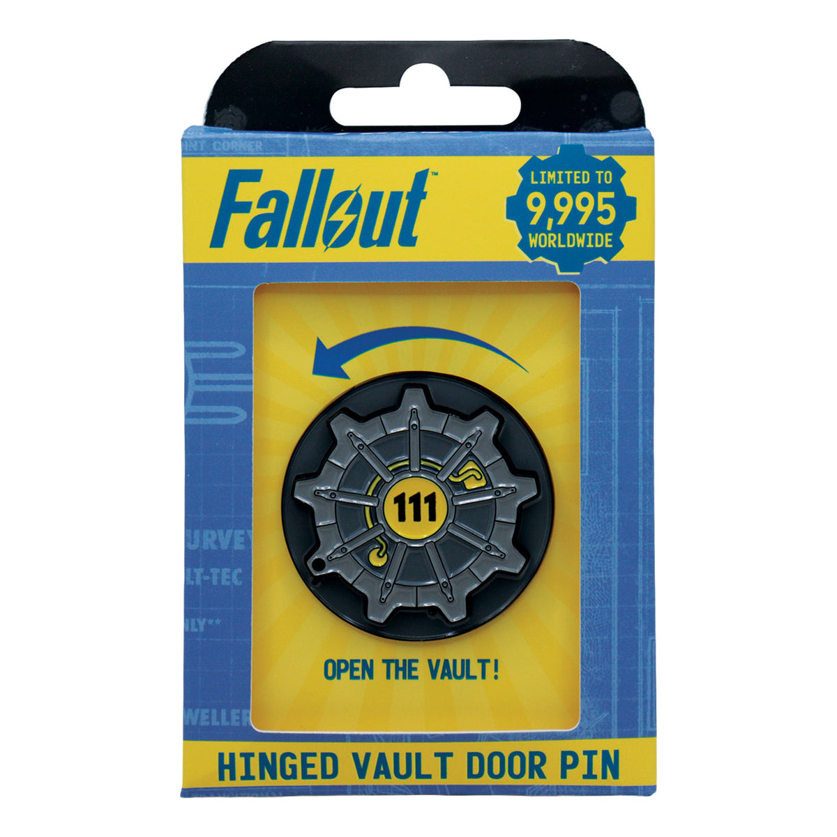 【予約商品】Fallout Vault 111 ヒンジ式扉ピンバッジ（シリアルナンバー入り）