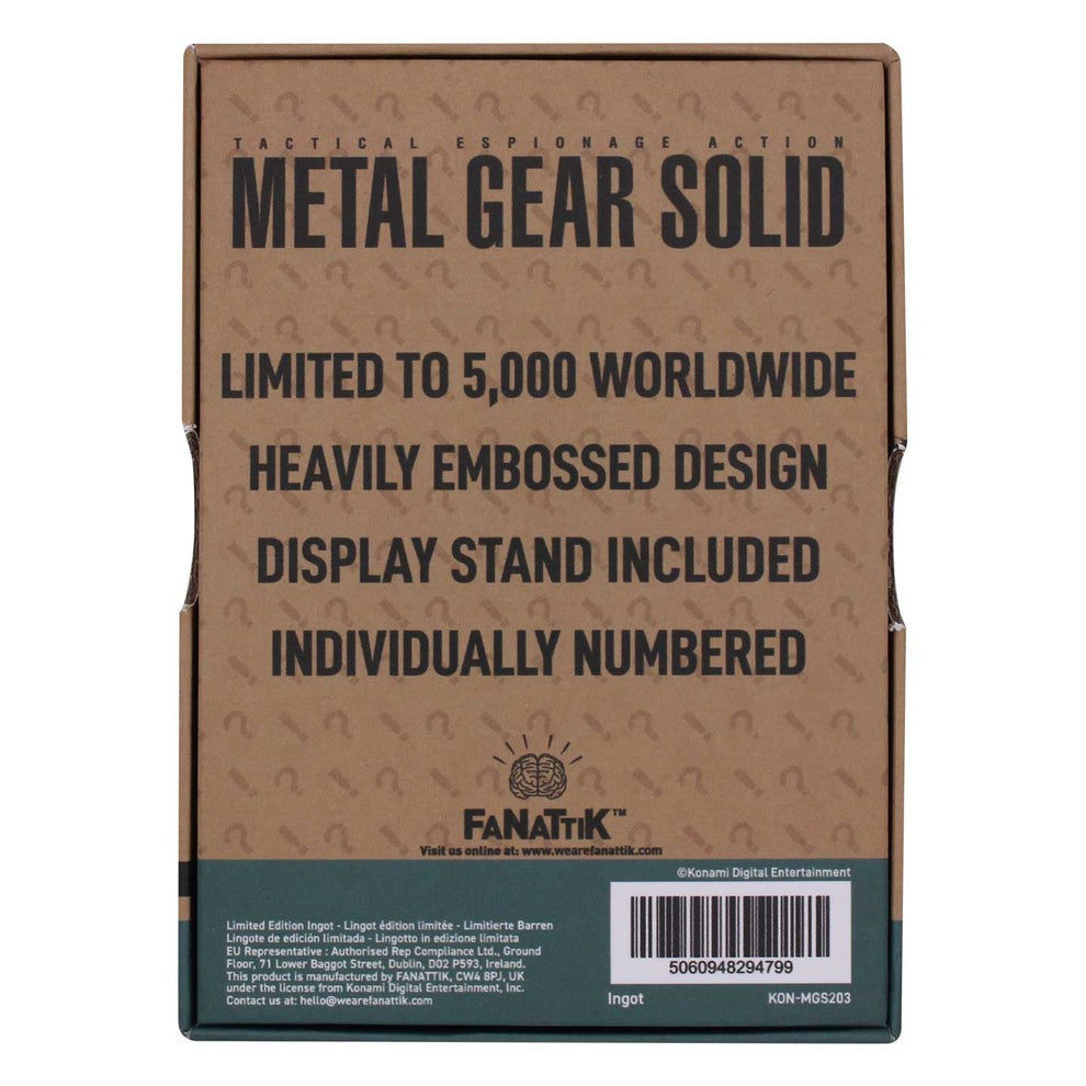 METAL GEAR SOLID 2 SONS OF LIBERTY 雷電 インゴット（シリアルナンバー入り）