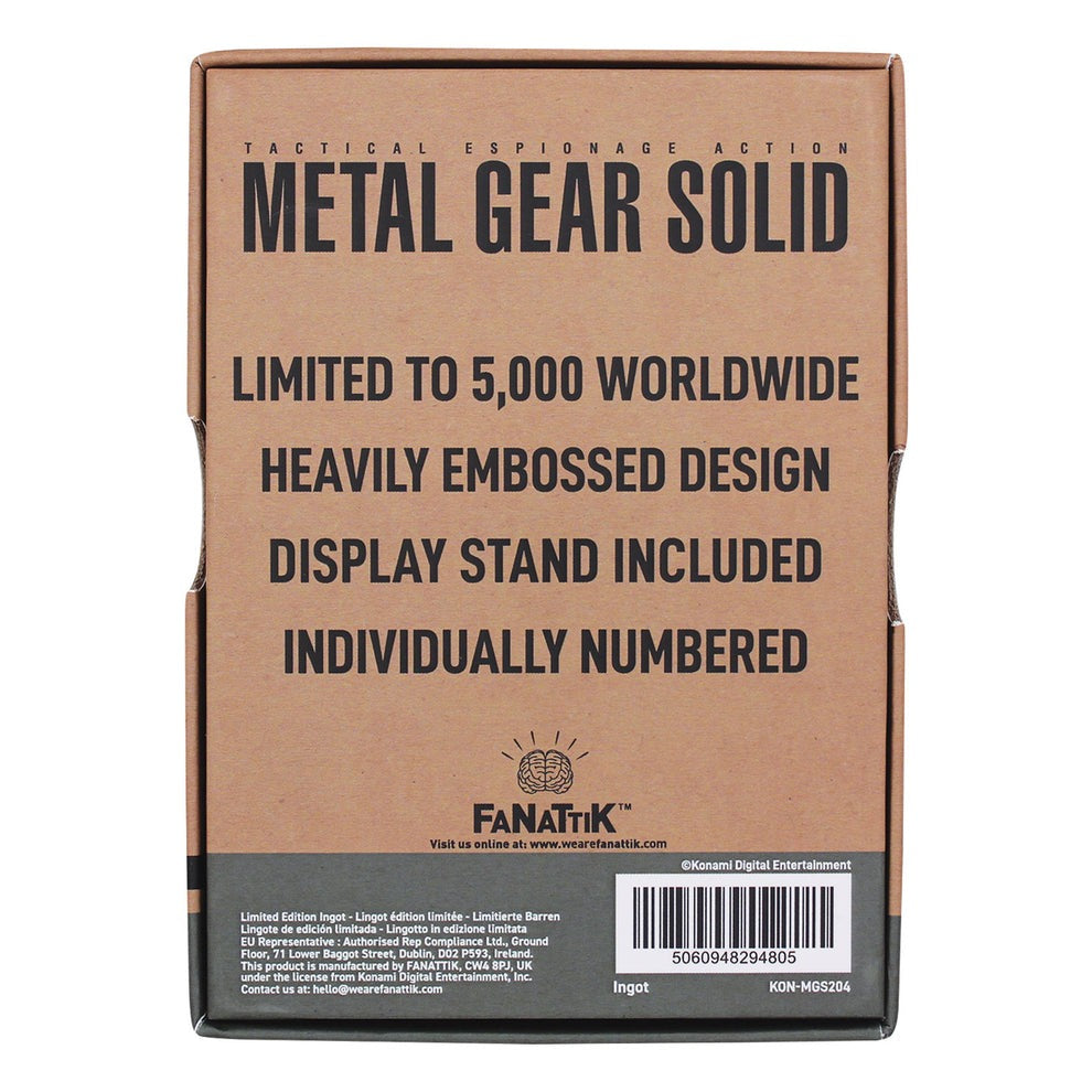 METAL GEAR SOLID 2 SONS OF LIBERTY ソリッド・スネーク インゴット（シリアルナンバー入り）
