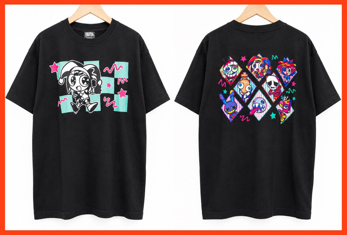 アメイジングデジタルサーカス × 寺田てら ビッグシルエットTシャツ（White/Black）