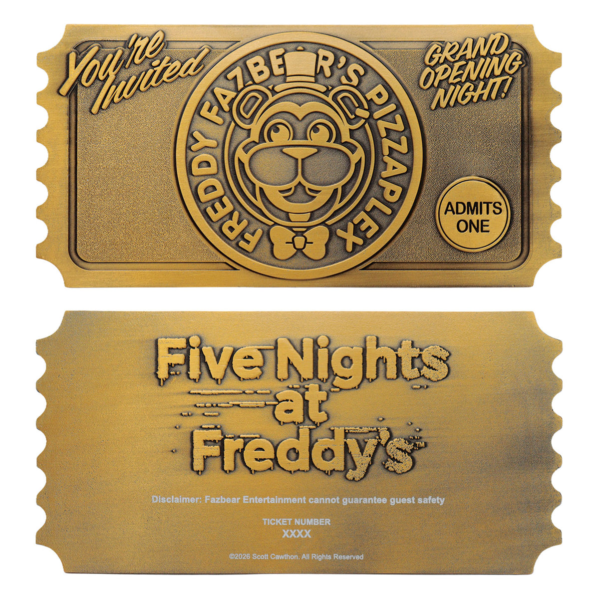 【予約商品】Five Nights at Freddy's  ピザプレックス オープニングナイト チケット（シリアルナンバー入り）