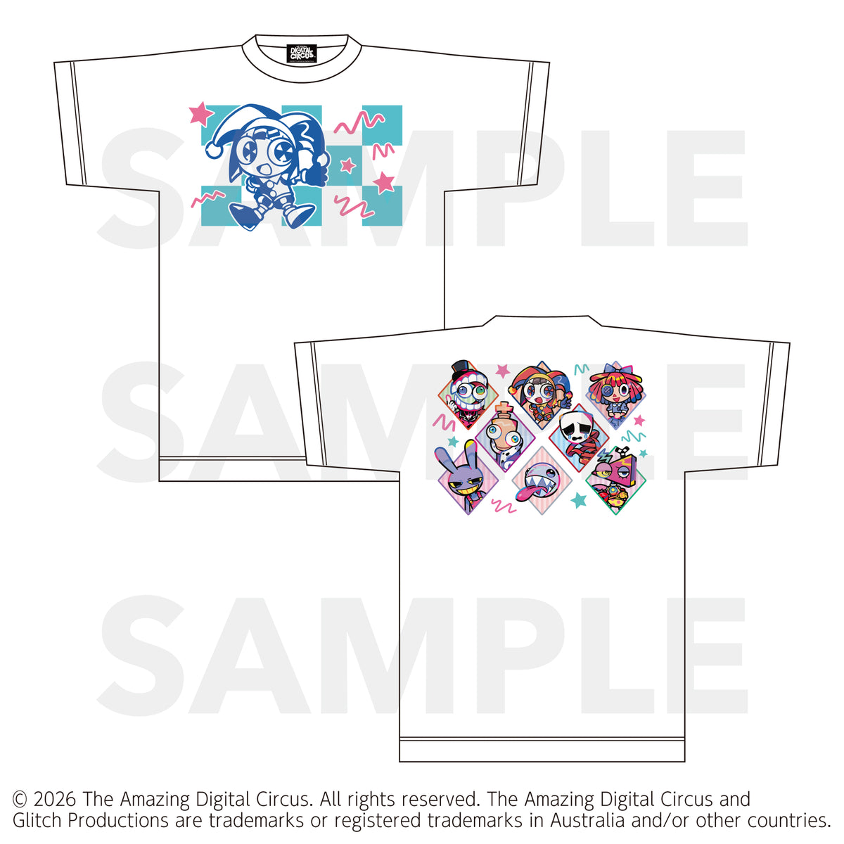 アメイジングデジタルサーカス × 寺田てら ビッグシルエットTシャツ（White/Black）